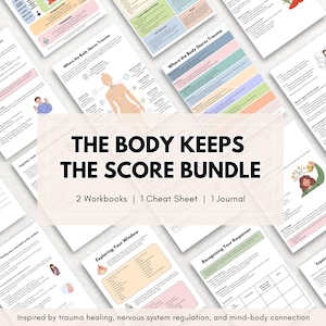 Trauma Healing Worksheets Bundle: The Body Keeps the Score Inspired (Digital Download)