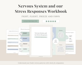 Nervous System & Stress Responses Workbook | Fight Flight Freeze Fawn | Trauma-Informed Healing | Somatic Therapy Printable | Mental Health