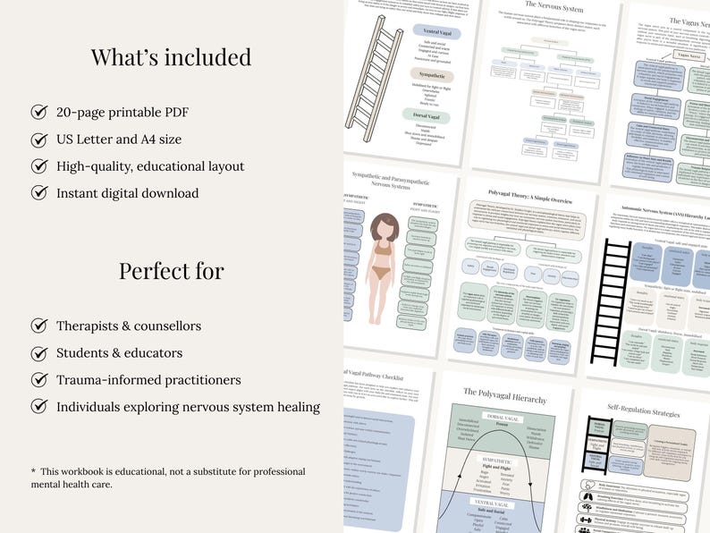 Polyvagal Theory Workbook | Nervous System Regulation Guide | Trauma ...