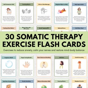 Oefenkaarten somatische therapie, copingvaardigheden, Stimulatie vaguszenuw, Therapiekaarten, Geestelijke gezondheid, Somatische oefeningen, Therapiekaarten