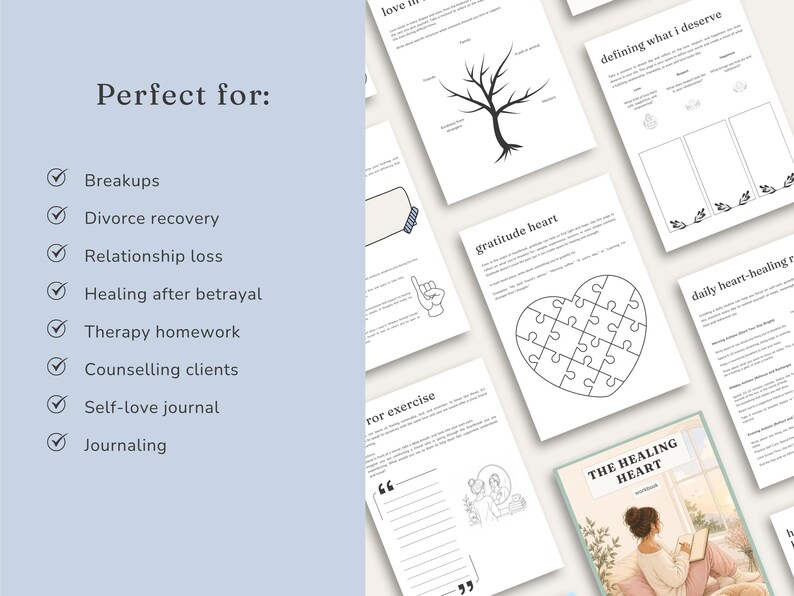 The Healing Heart Workbook | Breakup Journal PDF | Guided Healing Journal | Self Love Workbook | Relationship Recovery | Digital Download image 6