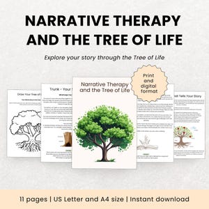 Tree of Life Narrative Therapy Workbook: Trauma & Anxiety Relief (PDF Downloadable)