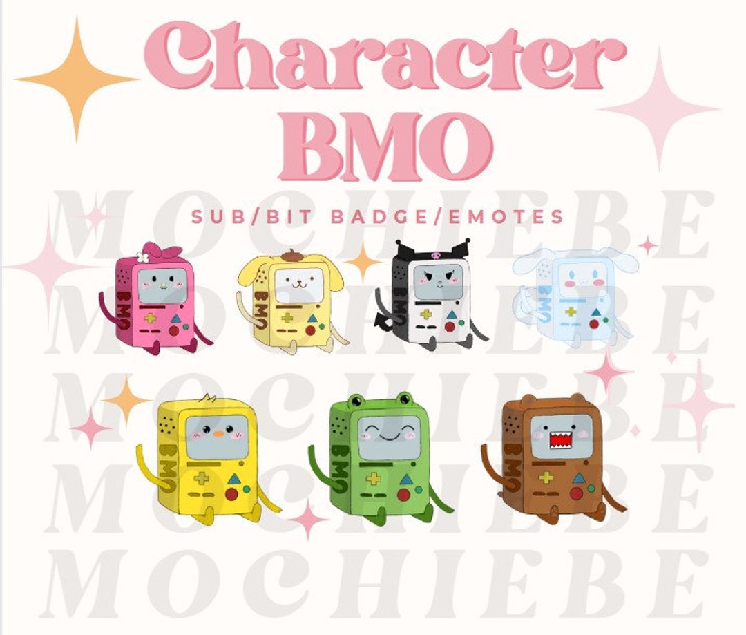 Cute Adventure Time BMO Character Sub or Bit Badges/emotes for Twitch or Discord Etsy