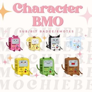 Cute Adventure Time BMO character sub or bit Badges/emotes for Twitch or Discord