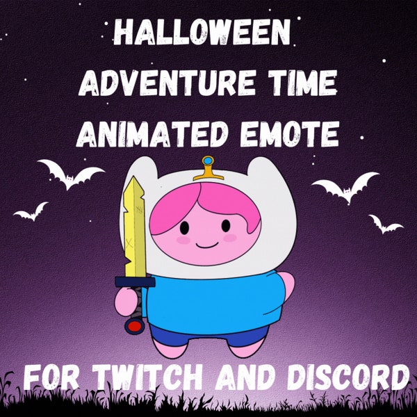 Halloween Animated Emote Adventure Time Princess Bubblegum Finn, Spin emote for Twitch stream and discord