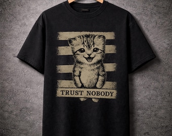 Sad Cat Meme Shirt Cute Standing Kitten T-Shirt Funny Cat Lover Gift Unisex Cat Tee Aesthetic Meme Shirt Cute Cat Top