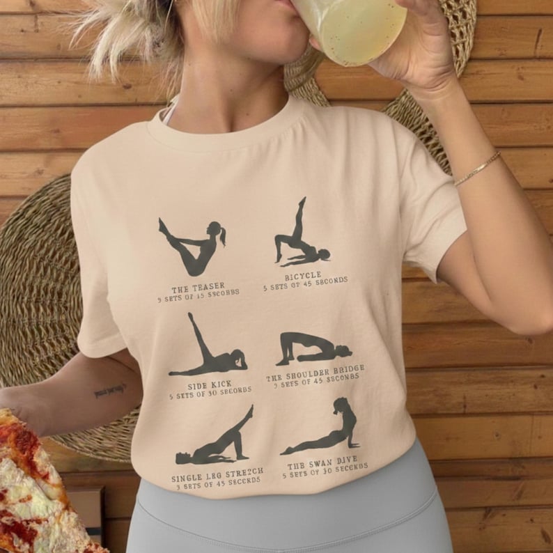 Pilates Shirts Women, Pilates Lover Shirt, I Survived Pilates, Reformer Pilates, Yoga Gift Tee, Pilates Pose Sequence Tee image 5