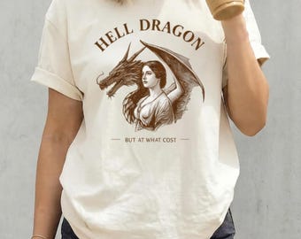 Hell Dragon T-Shirt, Vintage 70s Retro Style Tee, Sarcastic Dragon Graphic, Better than a Hell Cat Shirt, Feminist Dragon, Dark Fantasy