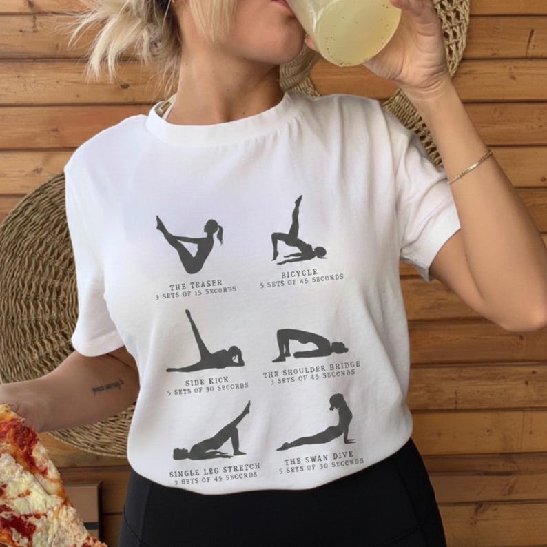 Pilates Shirts Women, Pilates Lover Shirt, I Survived Pilates, Reformer Pilates, Yoga Gift Tee, Pilates Pose Sequence Tee image 6
