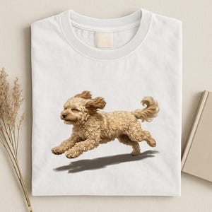 Lauf-T-Shirt für Cavapoo-Hundemama, süßes Welpenbesitzer-Shirt im Retro-Stil, Sportbekleidung für Laufvereine, Geschenkidee für Pudelmischlinge