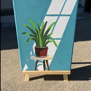 Small Canvas With Plant in Sun Painting (8x10)