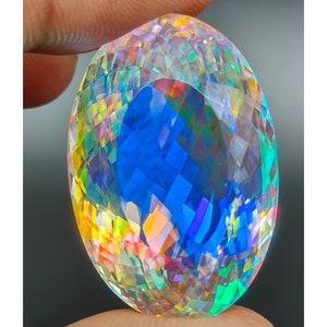 Mystic Topaz Stone100 Ct. Mystic Topaz Birthstone Top Grade Quality Rainbow Mystic Topaz Loose Gemstone For Gift!!