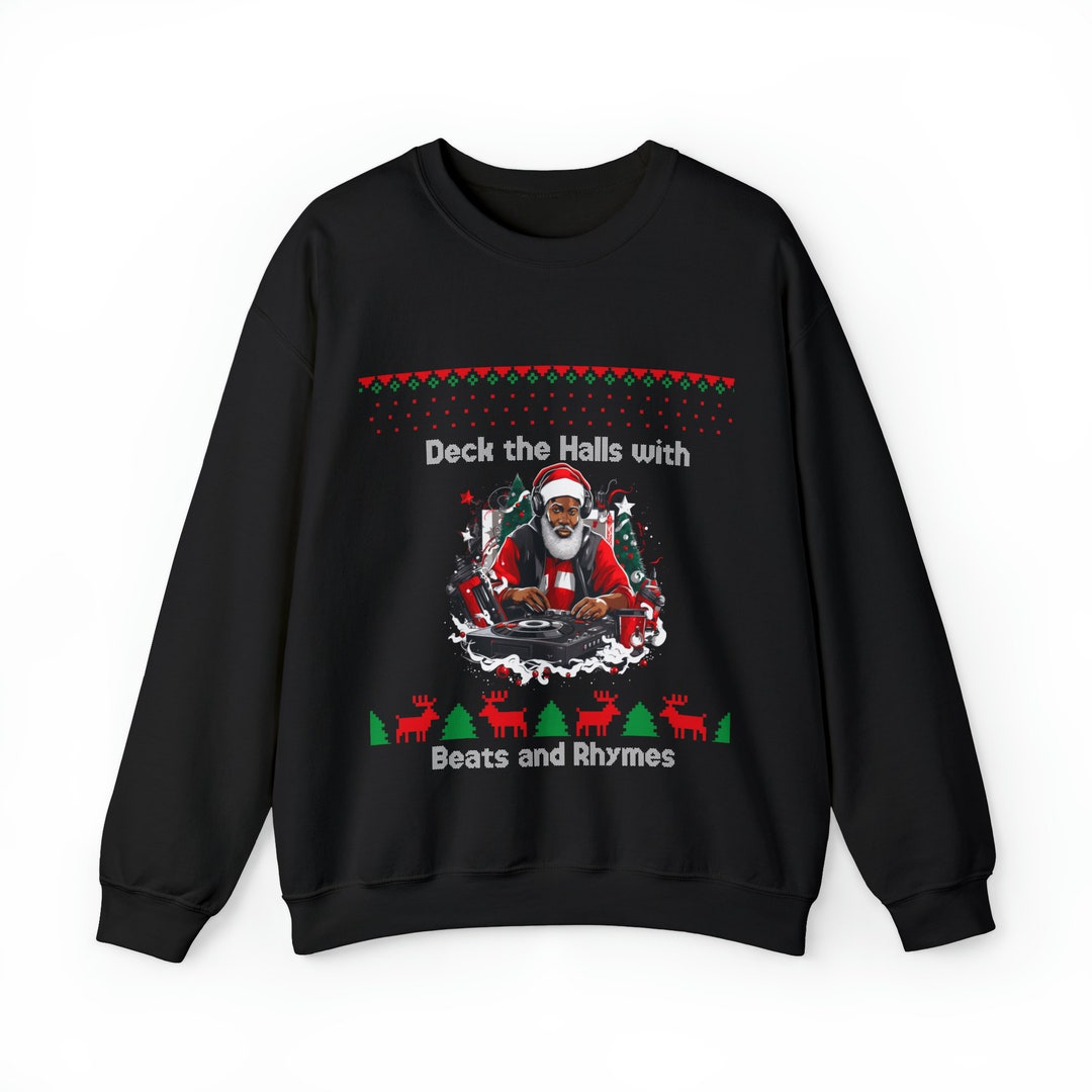Deck the Halls With Beats and Rhymes Ugly Sweater ugly Christmas ...