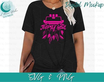 Jeepsy Girl with Feathers SVG - Digital Download for T-Shirts, Decals & Home Decor - Perfect Gift Idea!