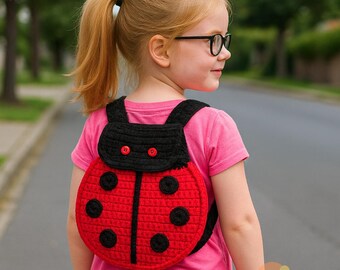 Zala Ladybug Backpack Crochet Pattern PDF Kids Bag Tutorial