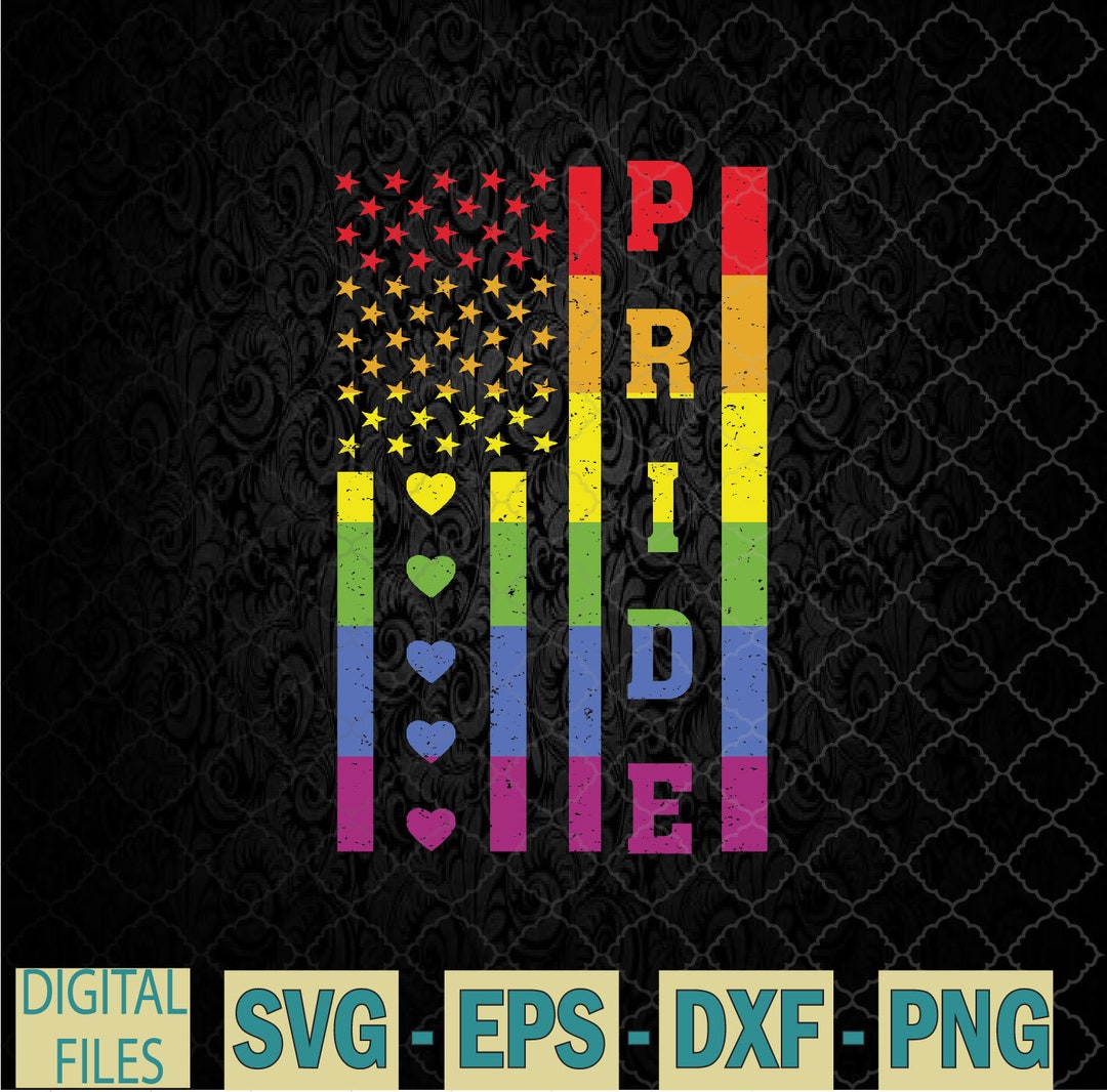 American Flag Gay Pride Svg, Rainbow Pride Svg, Lgbtq Pride Svg, Png ...