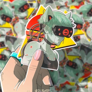Cyberpunk Anime Catgirl Sticker | Anime Waifu Sticker
