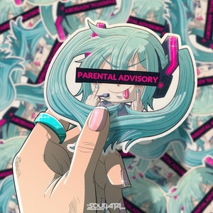 Hatsune Miku Parental Advisory Sticker | Cute Anime Girl Sticker