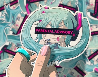 Hatsune Miku Parental Advisory Sticker | Cute Anime Girl Sticker