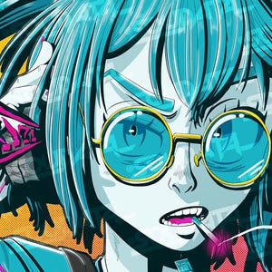 Cut Through The Noise (Hatsune Miku) Print | Anime/Vocaloid Graphic Pop Art Print