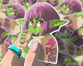 Pizza Goblin Girl | Anime Waifu Sticker