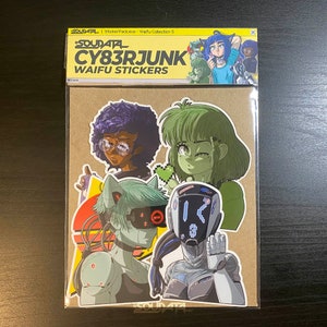 CY83RJUNK Waifu Sticker Pack | Cyberpunk Anime Waifu Stickers