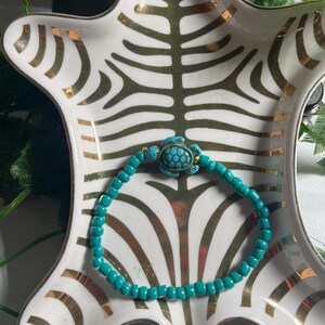 Turtle paradise seed beaded bracelet