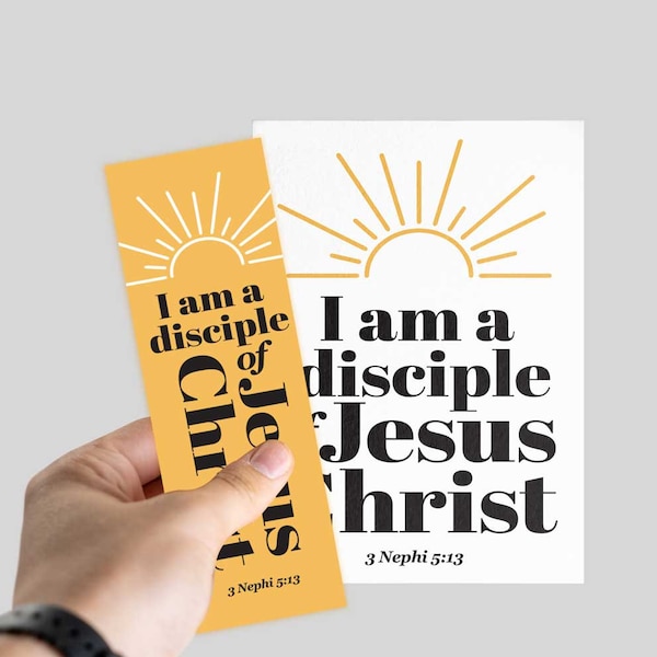 2024 LDS Youth Theme | I am a Disciple of Jesus Christ Handout & Bookmark | 3 Nephi 5:13 Printable Book of Mormon Quote