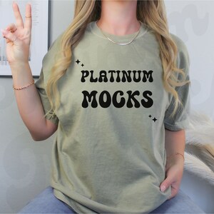 1717 Khaki Mockup || Khaki Comfort Colors Mockup c1717 Khaki Mock up c1717 Model Mockup cc1717 Mockups Khaki Oversized Comfort Colors Mocks