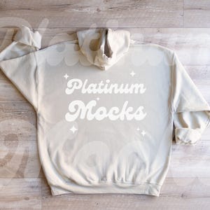 18500 Sand Back Mockup || Sand Gildan 18500 Hoodie Sweatshirt Mockup Backside Flat Lay Wood Background g18500 Mockup g185 Sand Mockup