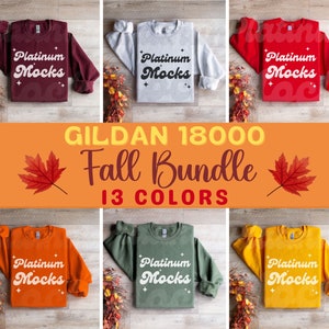 Gildan 18000 Fall Mockup Bundle Folded Flat Lay Mockup Bundle g180 Mockup Bundle Folded Sweatshirt Mockup G18000 Mockup Bundle Thanksgiving