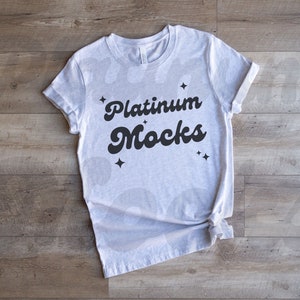3001 Ash Mockup || Ash Bella Canvas 3001 Mockup Ash Shirt Mockup Flat Lay Mockup BC3001 Mock-up Ash BC 3001 Mock Up Wood Background