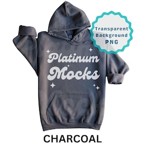 18500 Charcoal Mockup Transparent Background PNG Charcoal Gildan 18500 Mockup Hoodie Flat Lay Mockup g185 Mockup Charcoal Hoodie Mockup