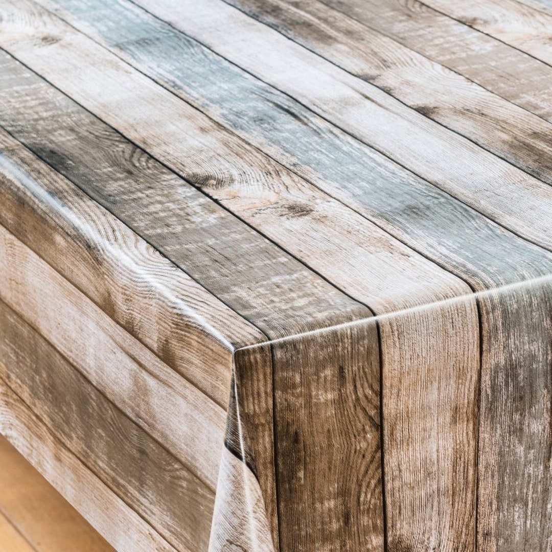 Rustic Brown Floorboards Oak PVC Vinyl Wipe Clean Tablecloth Wipe Clean