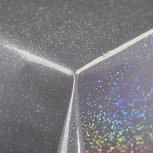 Grey Glitter Bling Thick PVC Vinyl Wipe Clean Tablecloth - Wipe Clean Waterproof PVC Vinyl Tablecloth - Indoor and Outdoor Tablecloth