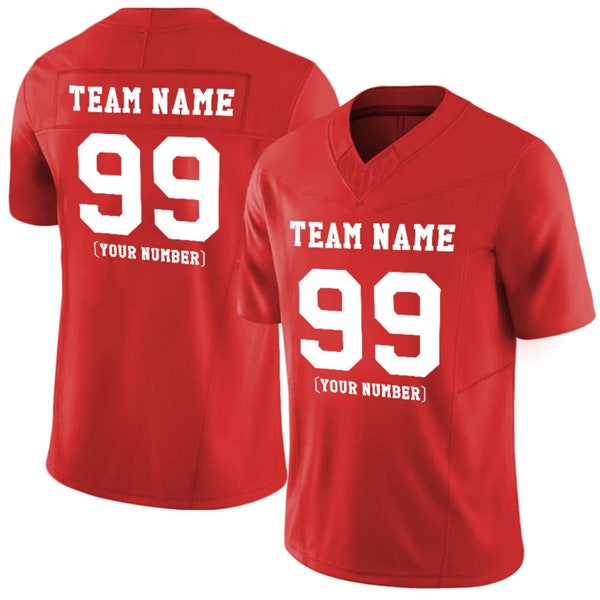 Personalized Custom Football Jerseys for Men Women, Choose Printed Team Name、Number and Color, Youth Football Practice Jersey