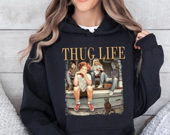 Retro Scream Horror Hoodie: Thug Life Halloween Character