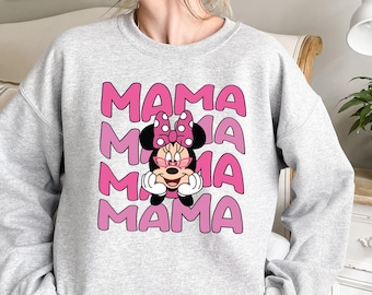 Disney Mama Sweatshirt, Minnie Mom Sweater, Disney Mom Sweatshirt, Mother’s Day Sweatshirt,  Disney Mam Gift, Mama Birthday Sweatshirt