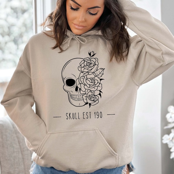 Floral Skull Hoodie Skull With Flowers Hoodie Skull Hoodie Skeleton Hoodie Floral Skeleton Hoodie Womens Hoodie Trendy Hoodies Etsy Israel