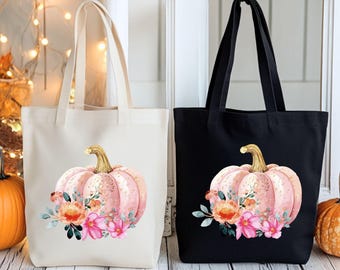 Pumpkin Halloween Tote Bag, Thanksgiving Tote Bag, Pumpkin Bag, Gift Bag For Thanksgiving, Halloween Pumpkin Tote Bag, Halloween Gift Bag