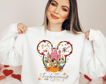 Mickey Thanksgiving Sweatshirt, Autumn Leaves Disney Sweater, Mickey and Friends Sweat, Disneyworld Thaksgiving Sweatshirt, Mickey Fall