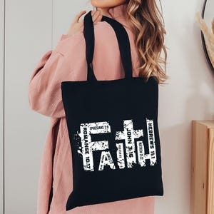 Faith Tote Bag, Christian Tote Bag, Religious Gift, Bible Verse Christian Girl Gift, Church Gift School Tote, Jesus Lover Bag, Grocery Bag
