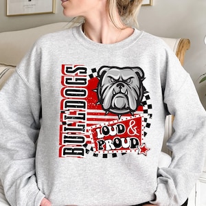 Bulldog Sweatshirt, Bulldog Mascot Sweat, Game Day Sweatshirt, Bulldog Gameday Sweatshirt, Bulldogs School Sweater, Bulldog Spirit Gifts
