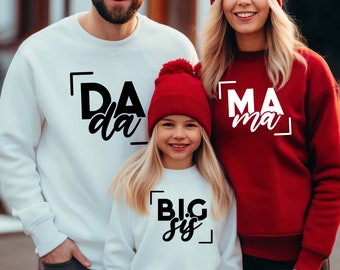 Family Matching Sweatshirt, Mama Crewneck, Dada Sweatshirt, Big Bro, Big Sis, Mini, Birthday Family Crewneck, Trendy family Sweatshirts