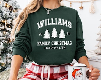 Personalized Family Christmas Sweatshirt: Custom Name Matching Outfit