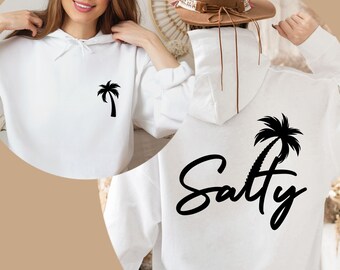Salty Summer Hoodie: Beach Palm Vacation Gift