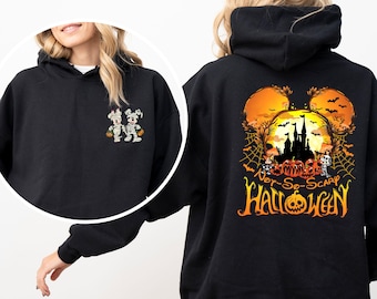 Mickey's Not-So-Scary Halloween Party Hoodie, Mickey and Minnie Halloween Family Apparel, Disney Halloween Hoodie, Mickey Minnie Pumpkin
