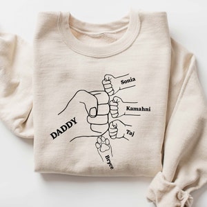 Custom Family Fist Bump Sweatshirt: Personalized Father's Day Crewneck