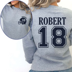 Custom Name Number Football Sweatshirt: Game Day Crewneck