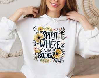 Floral Christian Hoodie: Spirit Lead Me Boho Faith Sweatshirt